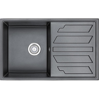 Кухонная мойка GRANULA GR-8002 шварц (черный металлик)